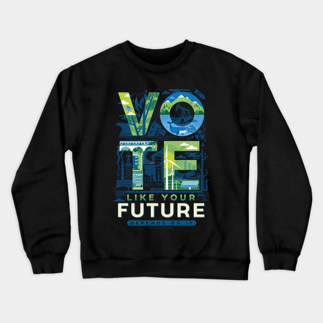 VOTE Crewneck Sweatshirt by Lucie Rice Illustration and Design, LLC